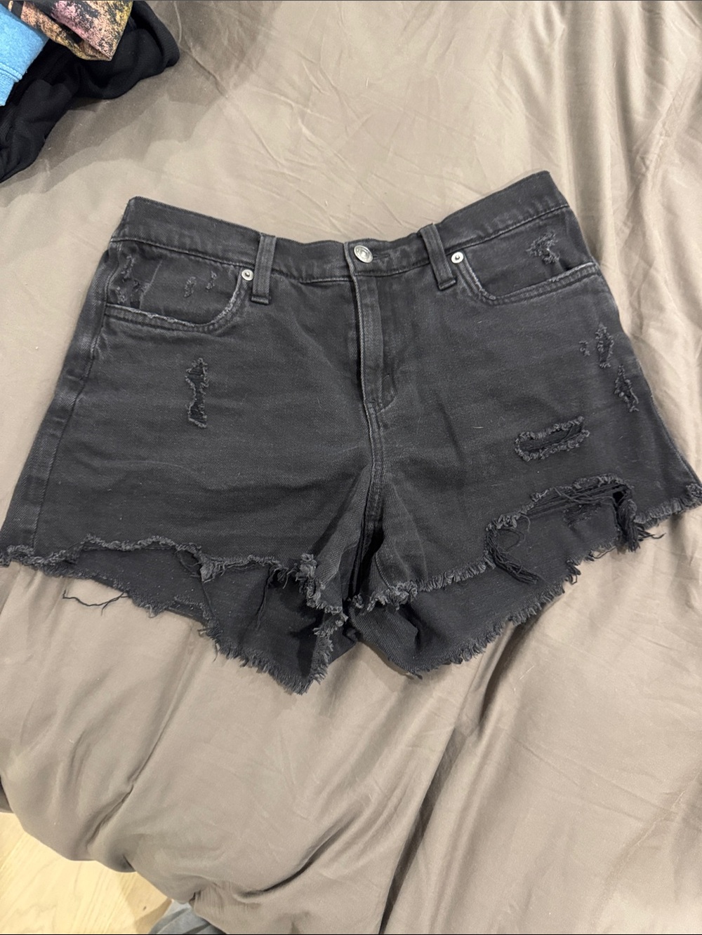 Aerie Black Distressed Women's Denim Shorts